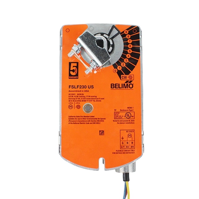 Belimo FSLF230 US Fire and дымовая пружина, возвратный привод для больничных и школьных проектов, решение для графического дизайна