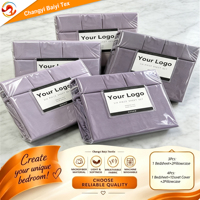 Parure de draps en microfibre couleur unie, draps, taies d'oreiller et housses de couette sur mesure, vente en gros pour hôtels et hôtellerie domestique