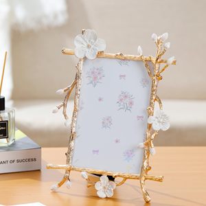XinZhiRunゴールドブランチテクスチャフォトフレーム垂直壁卓上ディスプレイ用ホーム装飾ウェディング卒業ギフトアート1個 - Product Image 4