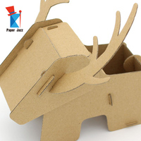 Support de puzzle créatif en carton ondulé en forme de cerf, jouet éducatif DIY pour adolescents et adultes - Vente chaude