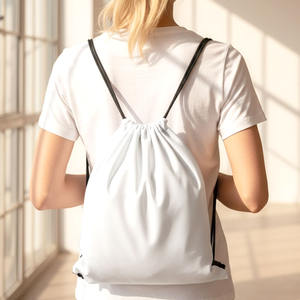 Sublimation DIY Linen <b>Drawstring</b> <b>Backpack</b> Custom Printable <b>Backpacks</b> Wholesale <b>Drawstring</b> Bag for Hiking & Travel Sport Sack - Product Image 1