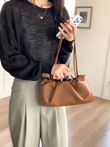 Matériau végétarien femmes français nuage sac 2024 nouveau style mode plissé personnalisé sous les bras sac - Product Image 2