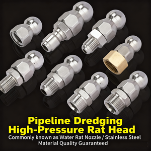 فوهة تنظيف المجاري من الفولاذ المقاوم للصدأ، طقم فوهات نفث المجاري، فوهة تنظيف صحية - Product Image 3