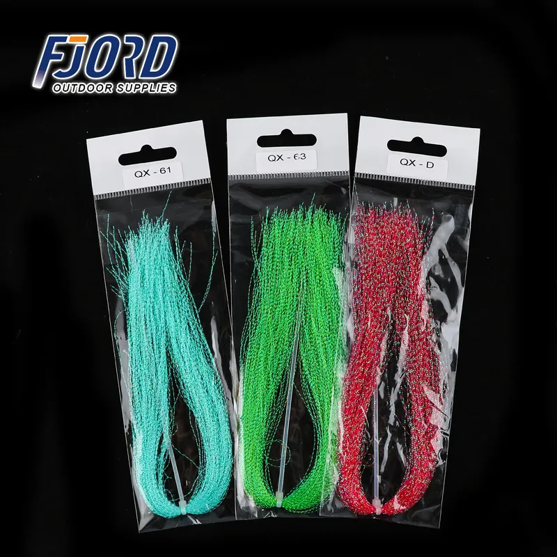 FJORD 100PCS Flash Kristal Bahan untuk Kail Holographic Memancing Umpan Pancing Mengikat Membuat Ketagihan Sutra Berwarna String Hook Aksesoris