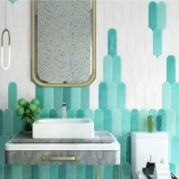 Venta caliente 3D 98x308 Diseños de plumaje Azulejos de mosaico de cerámica para Balony Kitchen BacksplashWall Decor