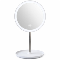 Miroir de poche lumineux à LED grossissant 10x rechargeable OEM, petit miroir de maquillage mignon pour voyage, avec paillettes