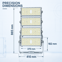 Projecteur LED Super Lumineux 1120W 960W 220V avec Driver Isolé, Dissipateur de Chaleur et Boîtier en Aluminium Moulé sous Pression pour Stades et Arenes Sportives