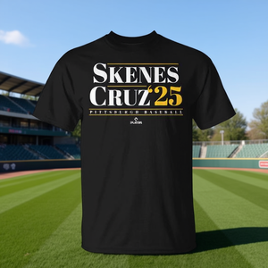T-shirt de baseball Skenes Cruz 25 Pittsburgh unisexe à col rond et manches courtes pour adulte - Product Image 3