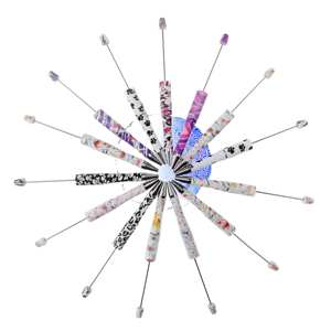 新しいホット販売バブルガムビーズプリントプラスチックビーズ可能なペンDiy刻まれたクリエイティブヒョウ柄ビーズペン - Product Image 2