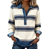 Pull en maille torsadée rayé style coréen chic pour femme, longueur standard, 100 % polyester, infroissable, nouvelle collection automne 2025