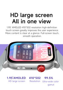 OEM นาฬิกาข้อมือ1.95นิ้ว AMOLED สี่เหลี่ยมจอแสดงอัตราการเต้นของหัวใจเซ็นเซอร์ออกซิเจนในเลือด BT Call dafit APP ปฏิทิน IP67 - Product Image 2