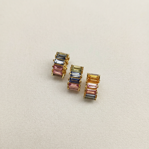 Saphirs naturels multicolores de qualité supérieure, taille baguette 2*4MM, connecteurs en or 14 carats, saphirs facettés multicolores en vrac pour bijoux - Product Image 1