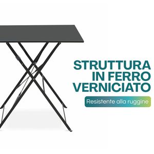 Conjunto de Bistro Metálico Cuadrado para Exteriores con 2 Sillas y Mesa Plegable, Muebles de Jardín de Diseño Retro en Color - Product Image 4