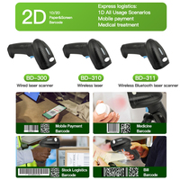 Escáner de Código de Barras Manual para Supermercado BD001, 1D/2D, Bluetooth 2.4G Inalámbrico/Cableado, Interfaz USB, Lector de Códigos QR, en Existencia