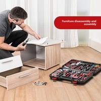 Juego de Herramientas Manuales de 101 Piezas para Electricistas y Trabajos de Carpintería con Estuche de Plástico