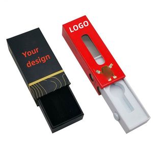 Slide Drawer Box Custom Logo 1ml Packaging for Child Resistant Cardboard Box With <b>Clear</b> Plastic Window - Product Image 3