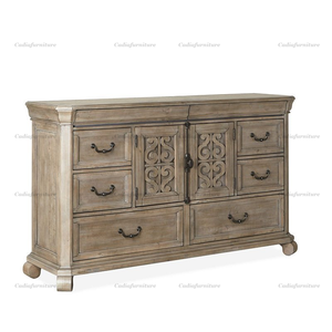 Mỹ mộc mạc cổ điển đồ nội thất phòng ngủ cổ gỗ rắn chạm khắc khung giường độc đáo - Product Image 4