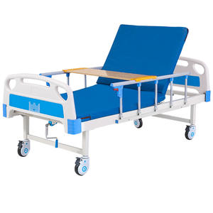 Lit d'hôpital manuel Jiheng A-22 en acier laminé à froid, lit de soins infirmiers simple ou double, lit à bascule de qualité médicale certifié CE ISO - Product Image 1