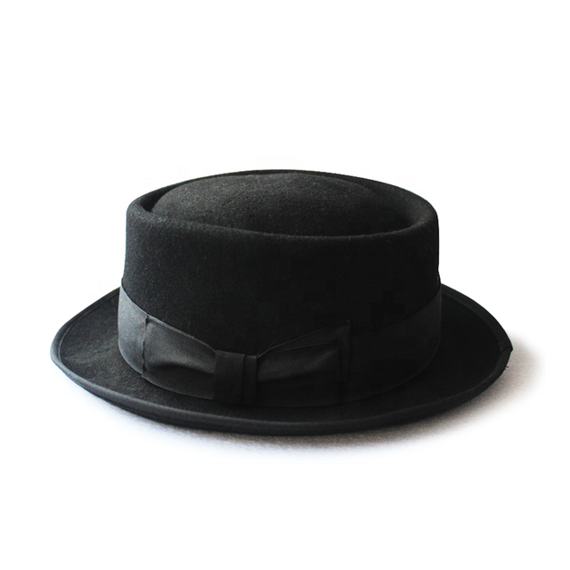 Wool Felt Chapeau Haut De Forme Gaucho Pork Pie Hat for Men