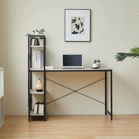 Escritorio de Computadora Metálico con Estante para Sala de Estar, Dormitorio u Oficina
