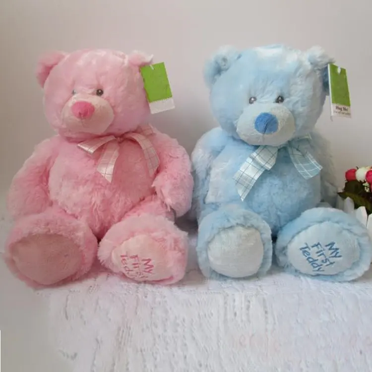 hot sale my first giant chubby teddy gift pink blue stuffed teddy bear with big feet