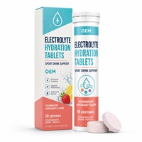 Comprimés effervescents d'électrolytes à action rapide pour l'hydratation, supplément énergétique de nutrition sportive pour adultes, marque blanche, vente en gros OEM, sans sucre