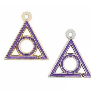 Purple Broken Triangle Circle Masonic Council of Royal and Select Master Pendant Ladies of the Circle of Perfection LOCOP Charm