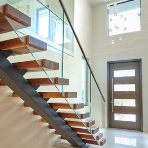 Smartart, diseño moderno, interior, <span class=keywords><strong>escaleras</strong></span> flotantes de <span class=keywords><strong>madera</strong></span> <span class=keywords><strong>con</strong></span> barandilla de <span class=keywords><strong>vidrio</strong></span> templado - Product Image 2