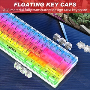 Novo V700 61 Teclas Com Fio Membrana Teclado Totalmente ABS Transparente Jogo Imprensa Teclado RGB Backlight Machine Sense Jogo Teclado - Product Image 6
