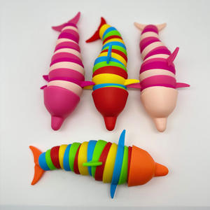 Promo Grosir Mainan 3D Artikulasi Lentur Fidget Slug Toy Slug Shark Dolphin Fidget Sensory Toy Mainan Sensorik Autisme - Product Image 4