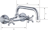 Robinet de cuisine moderne en zinc chromé poli de haute qualité, à montage sur plan, eau chaude et froide, rotatif à 360°, pour usage hôtelier, entre-axe 6 pouces, garantie 1 an