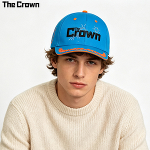 Custom 6 <b>Panel</b> Structured Baseball Cap Wholesale <b>Radiating</b> Starburst Embroidery Hat Laurel Brim Contrast Piping Manufacturer - Product Image 1