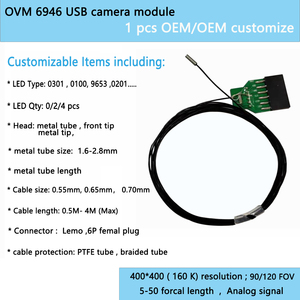 Módulo de Cámara Endoscópica Flexible Desechable CMOS Analógica OVM6946 de 1/18\", 400*400K Píxeles, con Salida USB para Uso en Ureteroscopio - Product Image 3