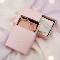 Boîte à bijoux de luxe personnalisée en papier écologique avec pochette, fabriquée en usine