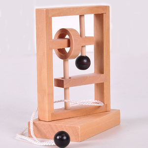 Puzzle à boucle en bois, chaîne de réflexion qi, <span class=keywords><strong>jeu</strong></span> de casse-tête pour adultes et enfants, cadeau d'apprentissage, Puzzle éducatif, jouet en bois montessori - Product Image 1