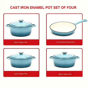 Juego de Ollas y Sartenes de Hierro Fundido Esmaltado de 7 Piezas, Premium, No Tóxico, Libre de PFOA, Apto para Horno, Alta Retención de Calor - Product Image 2
