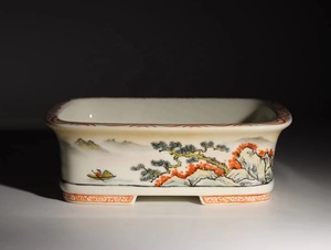 Vaso per bonsai Yixing con disegno a mano - Product Image 5