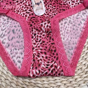Amysi 876 #   Goedkope prijs, snelle verkoop, dagelijkse aanbieding: gebreide dames slipjes van melksijde met luipaardprint voor 10-15 jaar. - Product Image 4