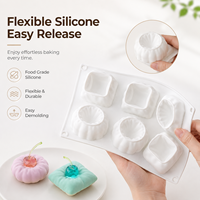 AKOKO Moule en silicone pour dessert français en forme d'oreiller carré et rond pour mousse et pâtisserie