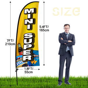 Juego de banderines de forma especial con temática de comida mexicana Estaca de tierra de asta de plumas impresa digital para promoción comercial - Product Image 2