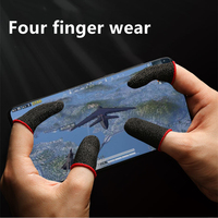 Manchon de doigt de jeu en Fiber d'argent pour téléphone PUBG, gants de doigt à écran tactile