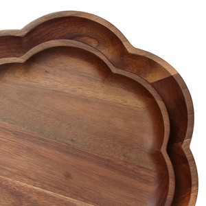 Luxury Premium <strong>Wood</strong> Charger <strong>Plate</strong> Flower Shape Wooden Dishes <strong>Plate</strong> Round <strong>Wood</strong> <strong>Plate</strong> - Product Image 3