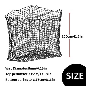 ナイロン巨大な魚釣りネット交換ネットハンドルなし黒釣りネットフィッシュランディングバッグ - Product Image 6