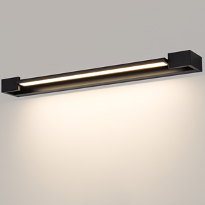 Modern Minimalist Aluminum LED Wall Lamp 3500K Warm White Rectangular Black Shade Dimmable Wall-Mounted for <b>Bathroom</b> - Product Image 1