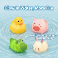 Set Mainan Jaring Ikan Mandi Anak EPT dengan Lampu LED, Bebek & Katak Mengapung, Permainan Sendok Hisap untuk Balita 18Bulan+ Plastik