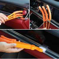 Brosse de nettoyage pour fentes en plastique, outil détachable et lavable pour l'élimination de la poussière des sorties de climatiseur, brosse domestique pour espaces étroits