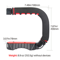 Stabilisateur vidéo en forme de U, poignée de main, pour caméras d'action pour iPhone Xiaomi Smartphone DSLR Nikon Canon