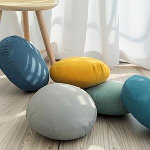 Cojín redondo estilo japonés, color sólido, de franela lavable, para sala de estar, dormitorio, meditación. - Product Image 4