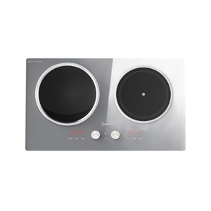 Cocina de Inducción de Doble Quemador Midea, 3500W, Gris Basalto, Acero Inoxidable, Control Mecánico, con Función de Reserva - Product Image 1