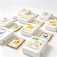 Contenant alimentaire personnalisé en pulpe de bagasse biodégradable avec manchon et pelliculage mat, pochettes portables pour aliments pour animaux de compagnie et chewing-gum